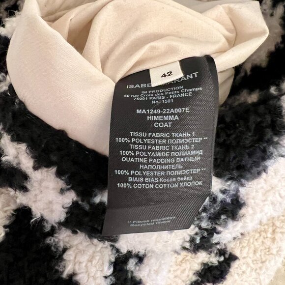 Isabel Marant Etoile Black Himemma Sherpa Tribal Print Reversible Coat Jacket - Picture 7 of 8